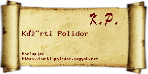 Kürti Polidor névjegykártya